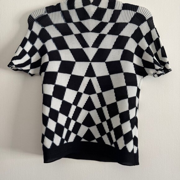 Kate Hewko black and white checkered stretch shirt - Picture 3 of 3